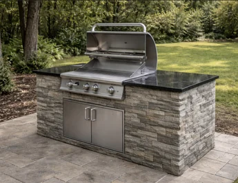 Finished grill island